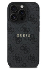 Guess Logolu iPhone 16 Pro Magsafe Uyumlu Kılıf Siyah  Guess