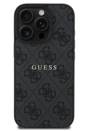 Guess Logolu iPhone 16 Pro Max Magsafe Uyumlu Kılıf Siyah  Guess