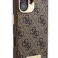 Guess Metal Plaka Logo iPhone 16 Plus Magsafe Uyumlu Kılıf Kahverengi  Guess