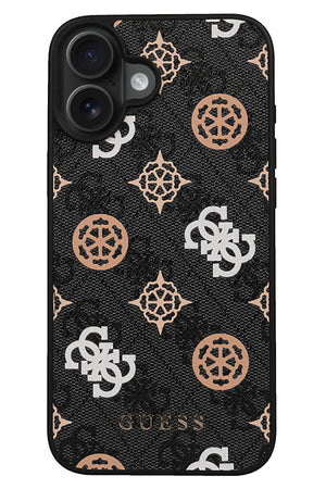 Guess Peony 4G Logolu iPhone 16 Plus Magsafe Uyumlu Kılıf Siyah  Guess