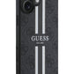 Guess Printed 4G Şerit Logolu iPhone 16 Plus Magsafe Uyumlu Kılıf Siyah  Guess