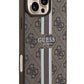 Guess Printed 4G Şerit Logolu iPhone 16 Pro Max Magsafe Uyumlu Kılıf Kahverengi  Guess