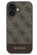 Guess Şerit Logolu iPhone 16 Plus Magsafe Uyumlu Kılıf Kahverengi  Guess