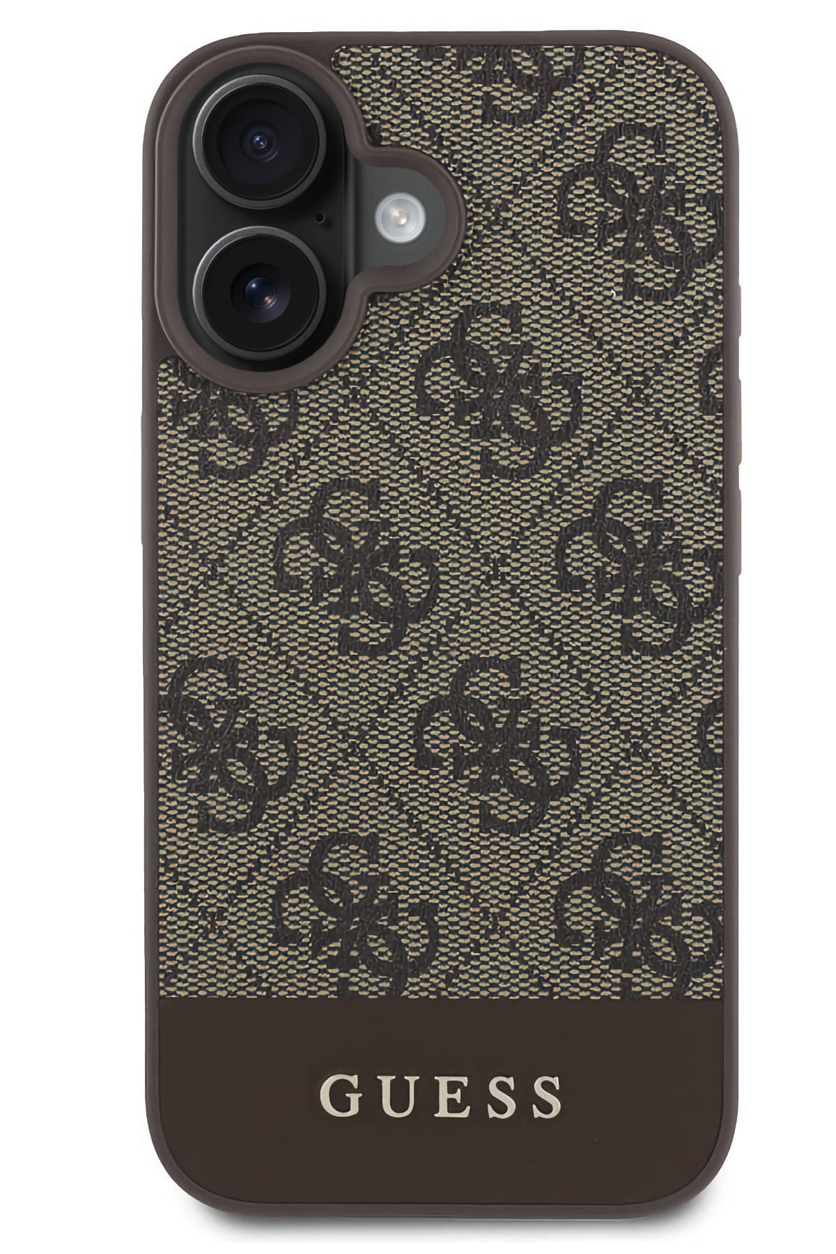 Guess Şerit Logolu iPhone 16 Plus Magsafe Uyumlu Kılıf Kahverengi  Guess