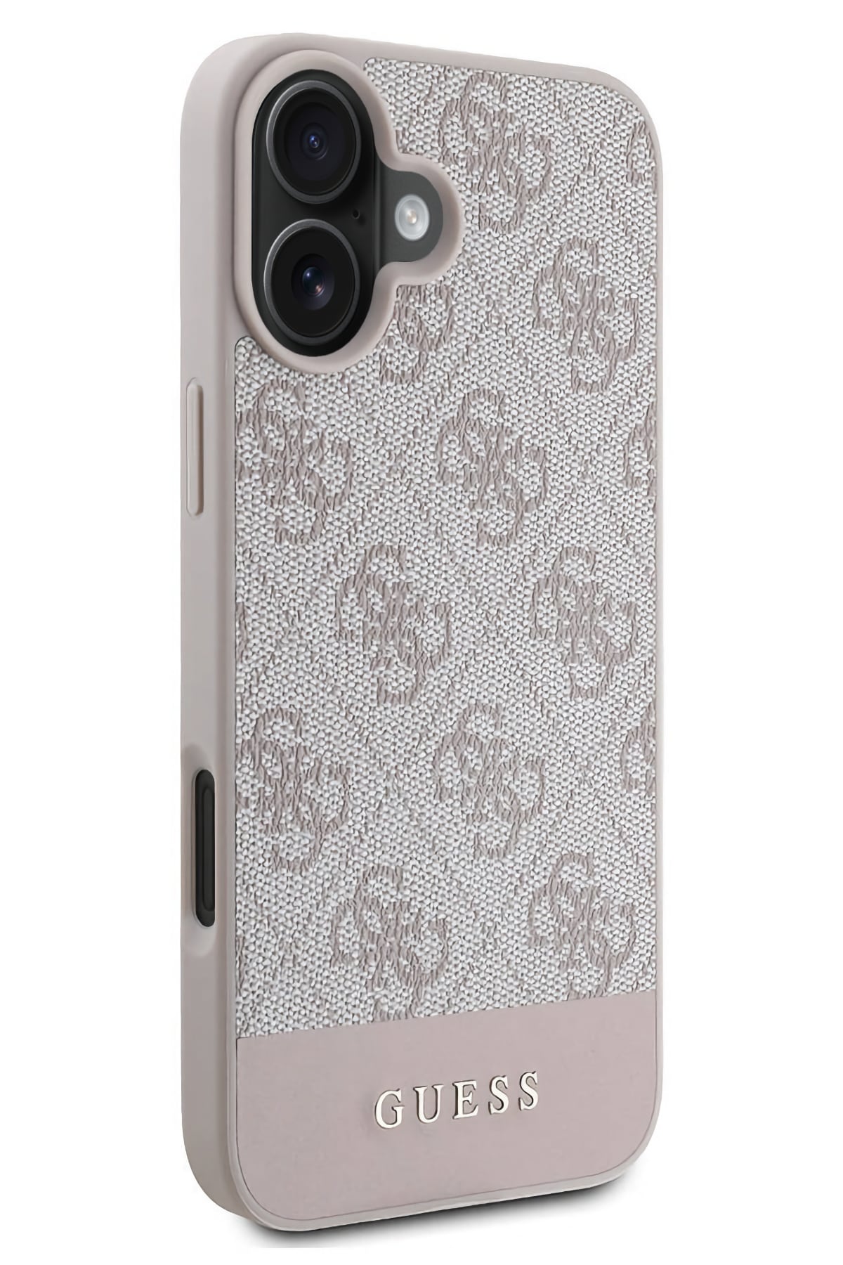 Guess Şerit Logolu iPhone 16 Plus Magsafe Uyumlu Kılıf Pembe  Guess