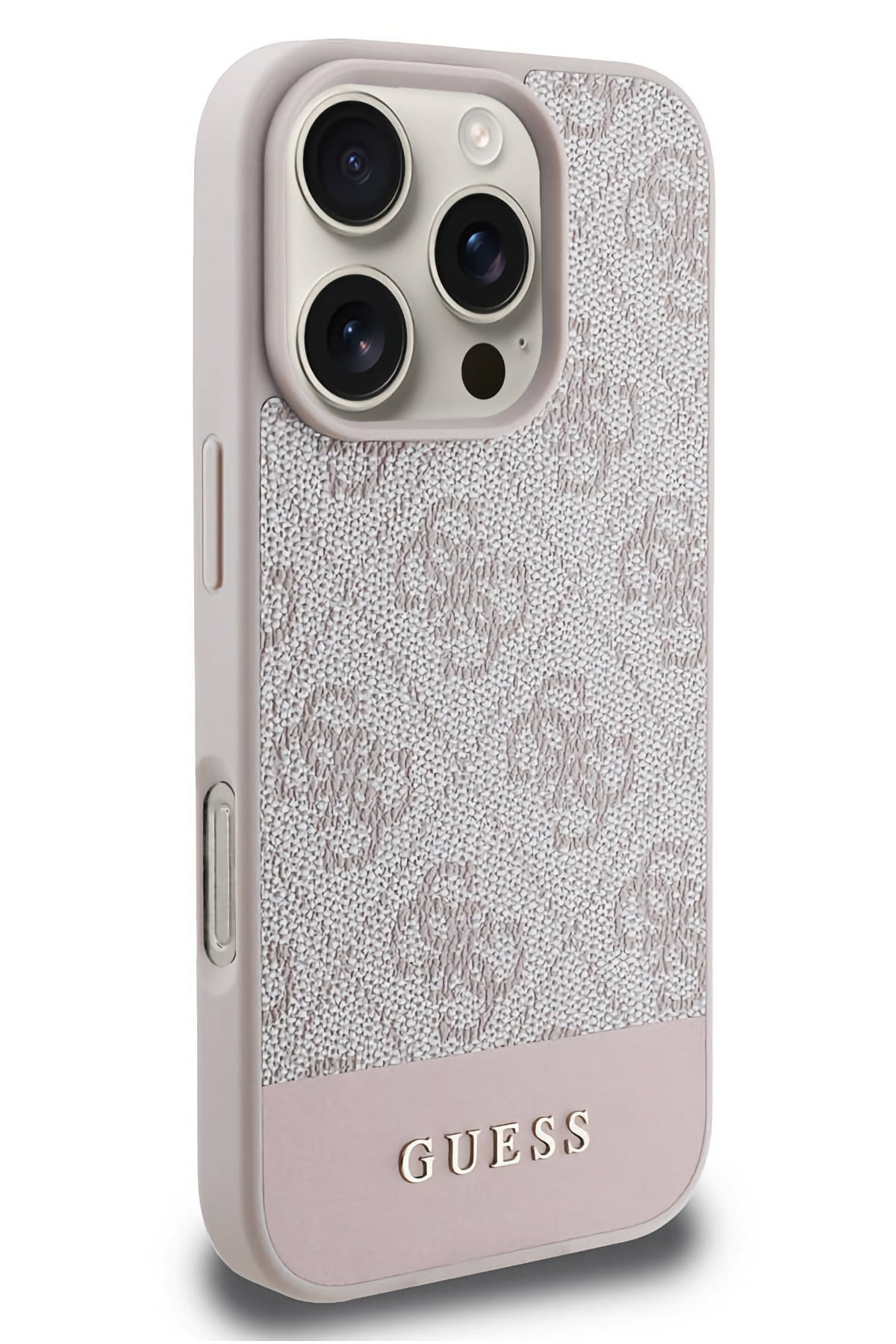 Guess Şerit Logolu iPhone 16 Pro Max Magsafe Uyumlu Kılıf Pembe  Guess