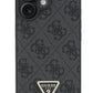 Guess Strass iPhone 16 Plus Uyumlu 4G Desenli Vücut Askılı Kılıf Siyah  Guess