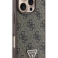 Guess Strass iPhone 16 Pro Max Uyumlu 4G Desenli Vücut Askılı Kılıf Kahverengi  Guess