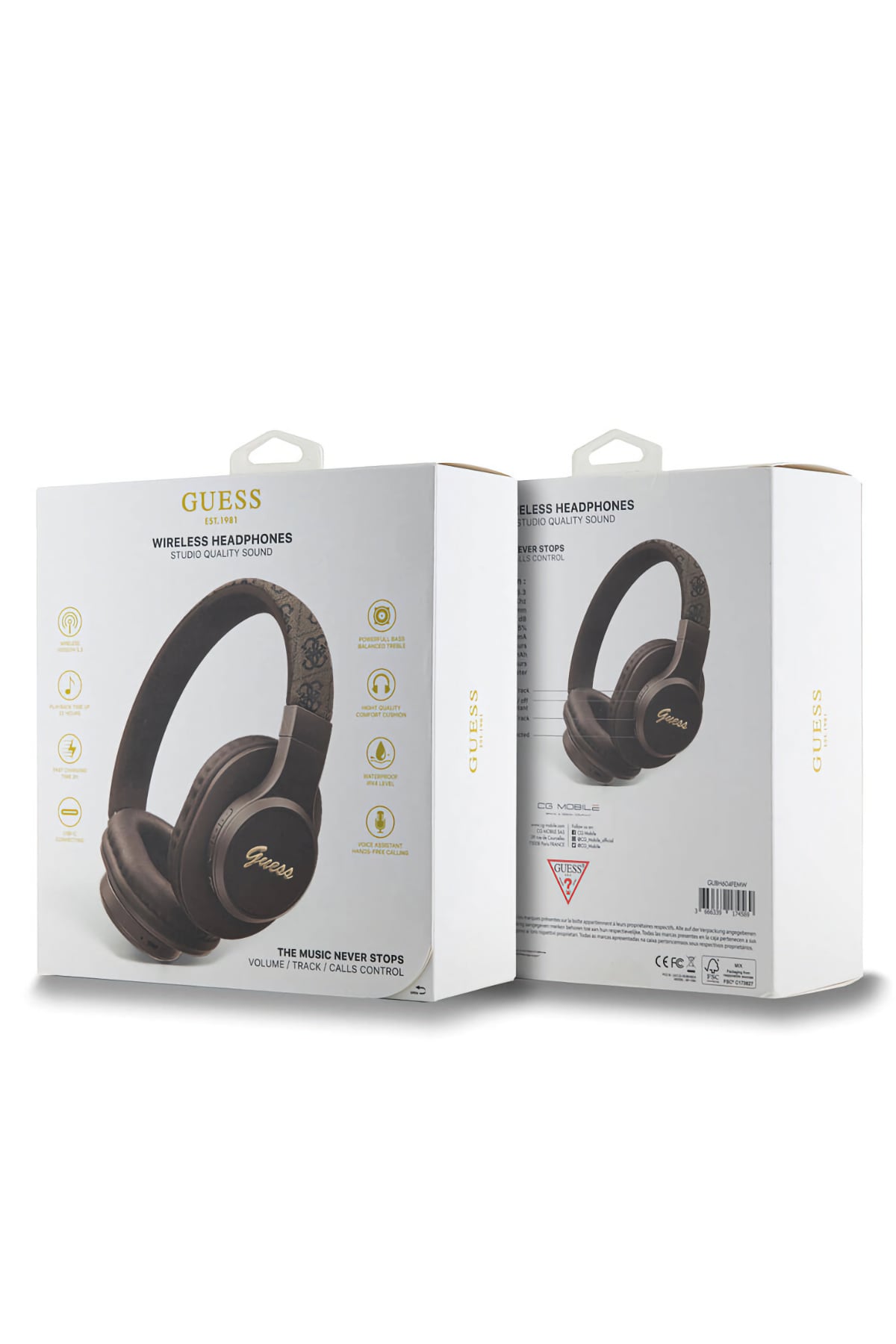 Guess Tone On Kulak Üstü Bluetooth 5.3 Kulaklık Kahverengi  Guess