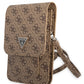 Guess Triangle Logolu Telefon Çantası Kredi Kartlıklı Kahverengi  Guess