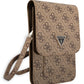 Guess Triangle Logo Phone Bag Brown with Credit Card Holder 