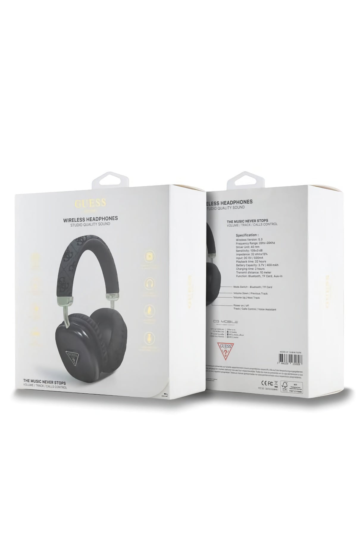 Guess Triangle Kulak Üstü Bluetooth 5.3 Kulaklık Siyah  Guess