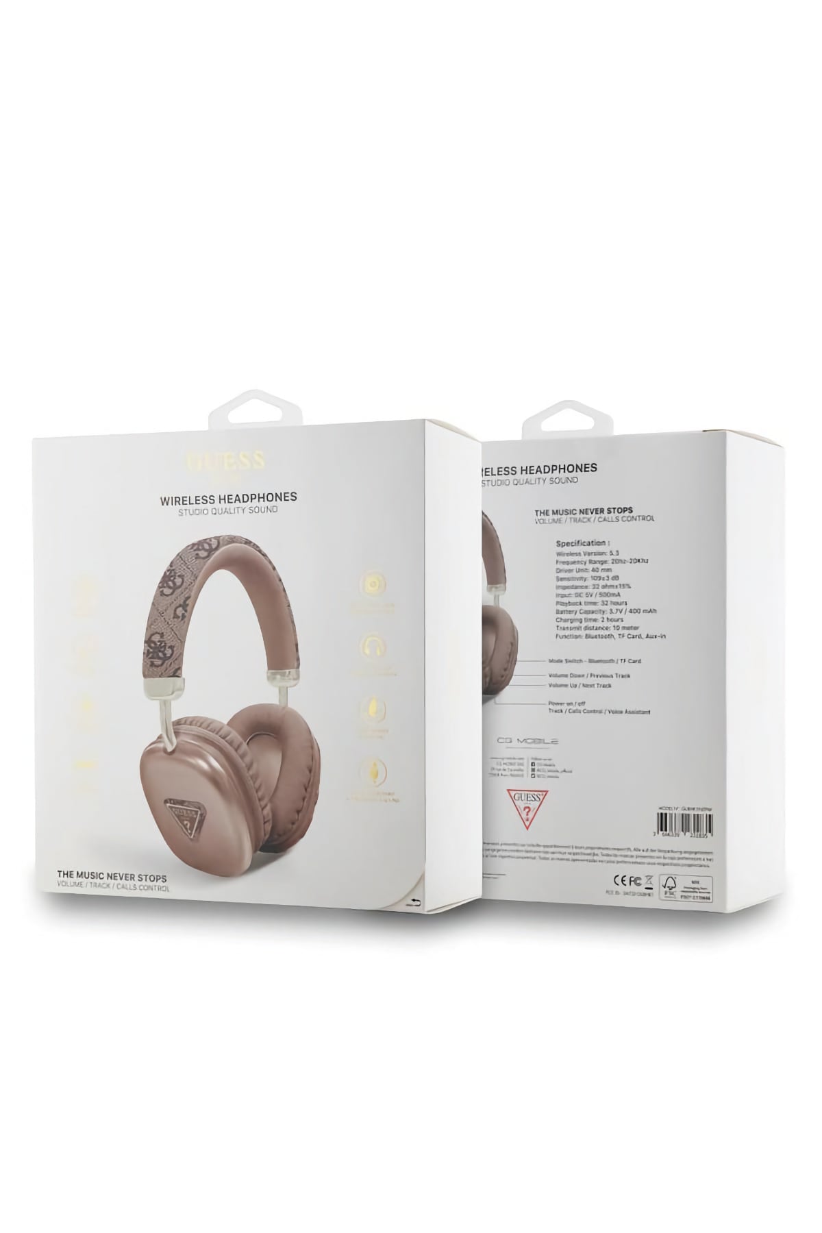 Guess Triangle Kulak Üstü Bluetooth 5.3 Kulaklık Kahverengi  Guess