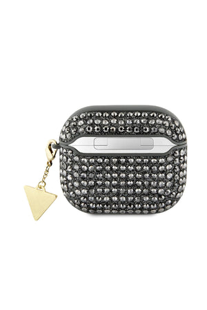 Guess Apple Airpods 3. Nesil Kılıf Taş Kaplamalı Üçgen Logo Süslü Haki  Guess