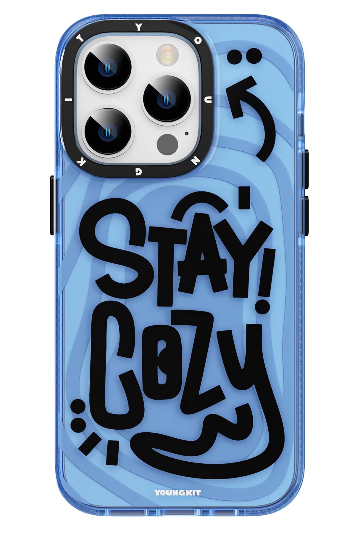 Youngkit Happy Hearth iPhone 14 Pro Max Uyumlu Mavi Kılıf  Youngkit