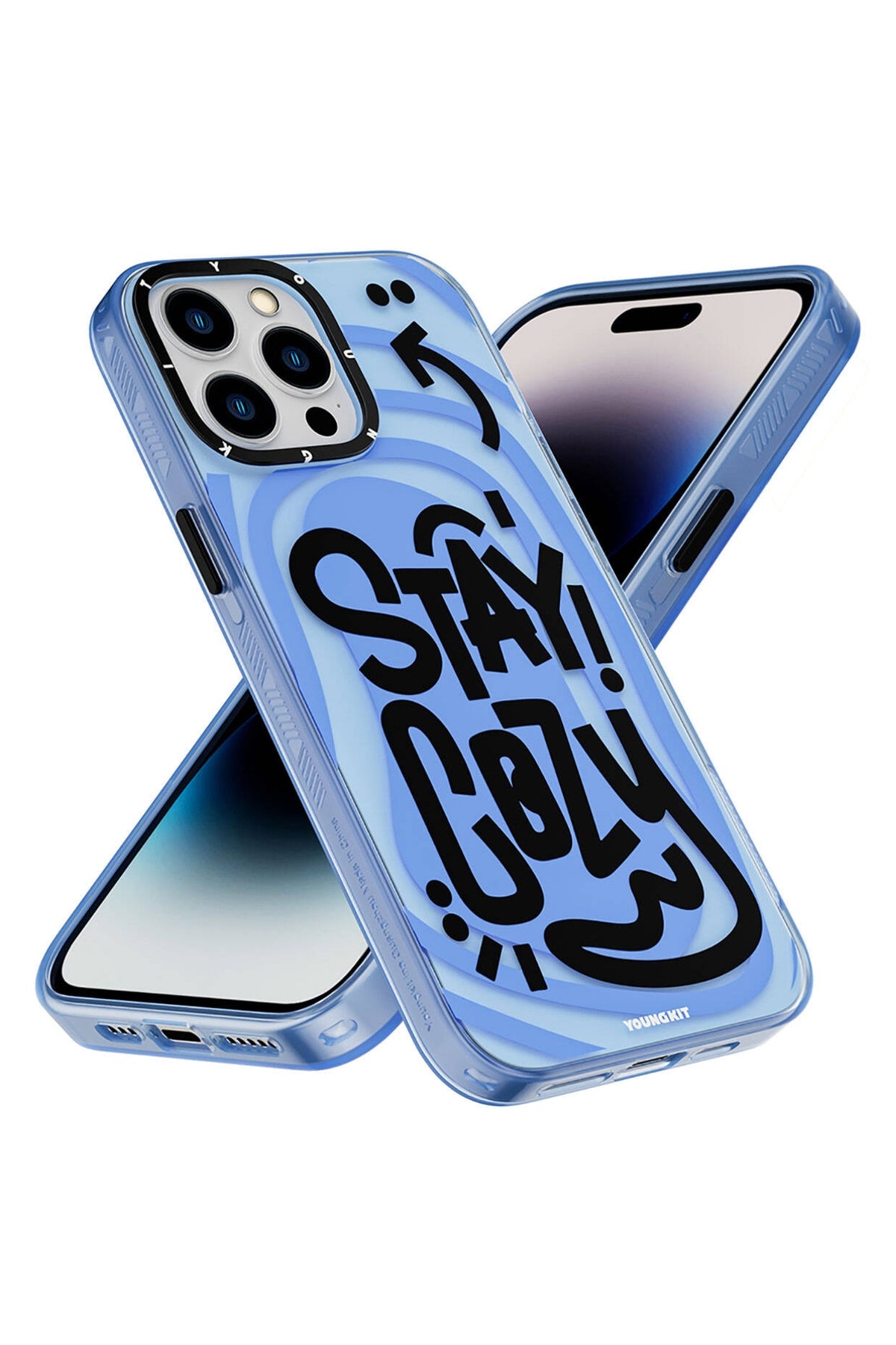 Youngkit Happy Hearth iPhone 14 Pro Max Uyumlu Mavi Kılıf  Youngkit