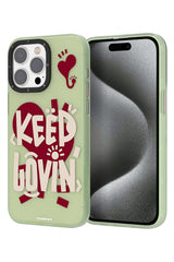 Youngkit Happy Hearth iPhone 15 Pro Uyumlu Yeşil Kılıf