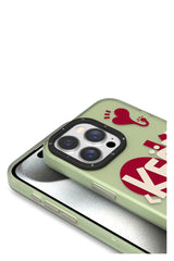 Youngkit Happy Hearth iPhone 15 Pro Uyumlu Yeşil Kılıf