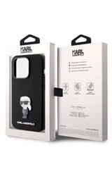 Karl Lagerfeld iPhone 15 Pro Uyumlu İkonik Kılıf Siyah