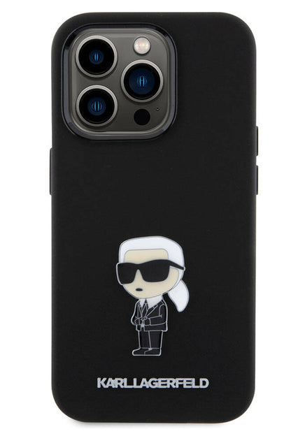 Karl Lagerfeld iPhone 15 Pro Max Uyumlu İkonik Kılıf Siyah