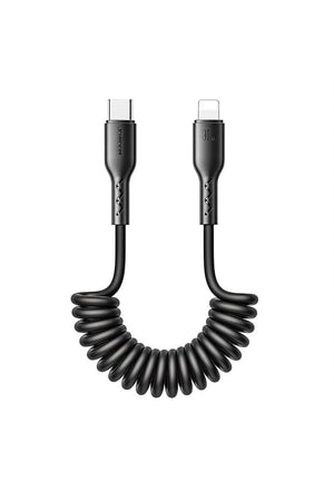 Joyroom Type-C to Lightning Spiral Şarj Kablosu 1.5mt Siyah Joyroom