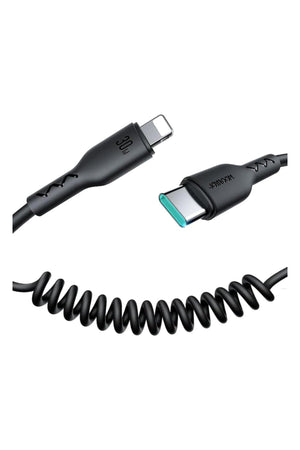 Joyroom Type-C to Lightning Spiral Şarj Kablosu 1.5mt Siyah Joyroom