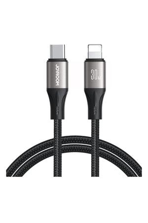 Joyroom Type-C to Lightning 30w Hızlı Şarj Kablosu 2mt Siyah Joyroom