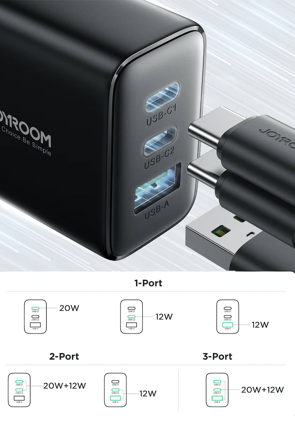 Joyroom Üç Port Hızlı Şarj Cihazı 32W Joyroom