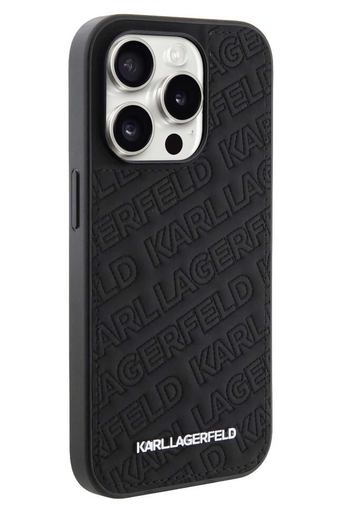 Karl Lagerfeld iPhone 15 Pro Uyumlu Kapitone Kılıf Siyah  Karl Lagerfeld