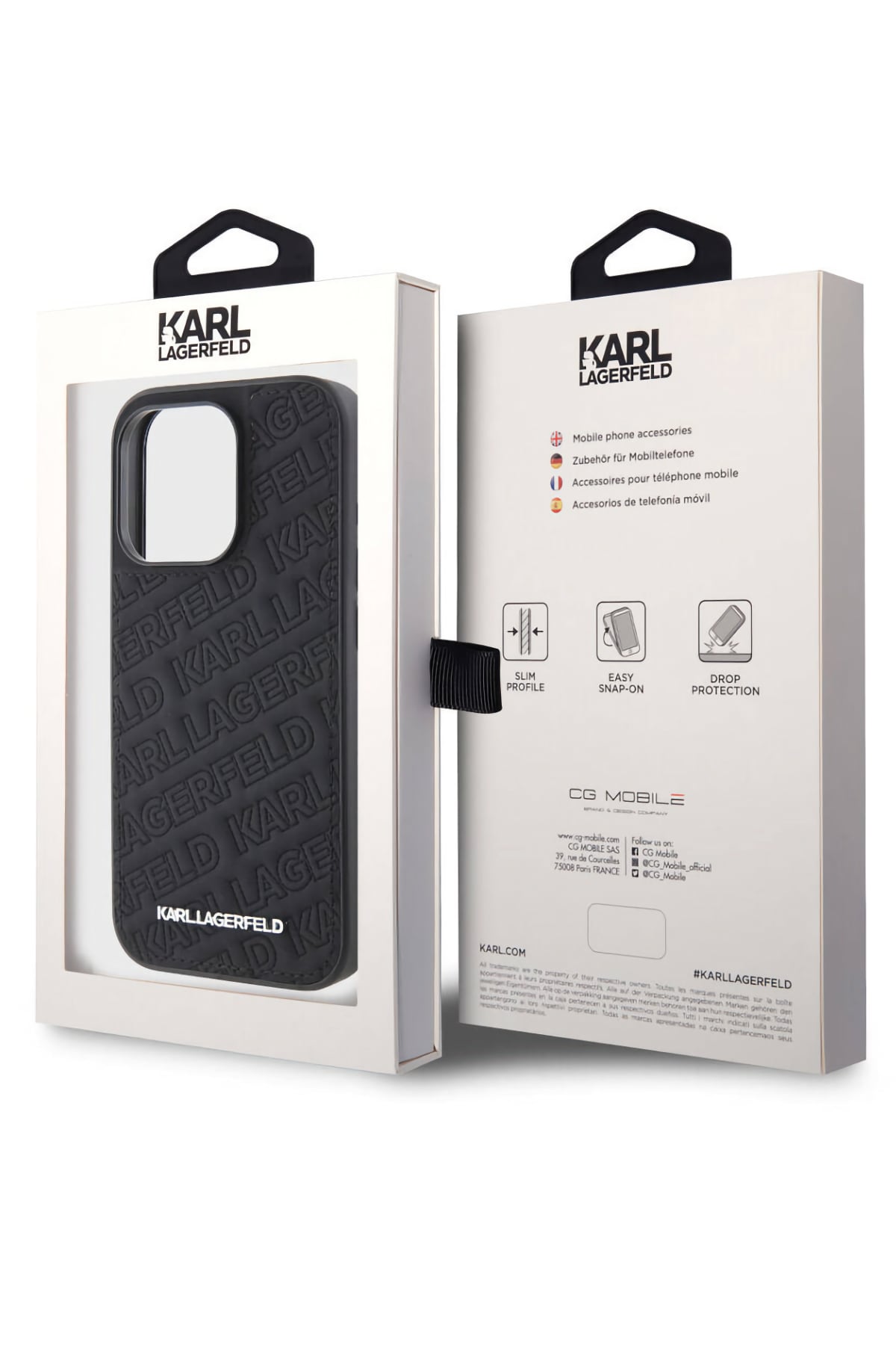 Karl Lagerfeld iPhone 15 Pro Uyumlu Kapitone Kılıf Siyah  Karl Lagerfeld
