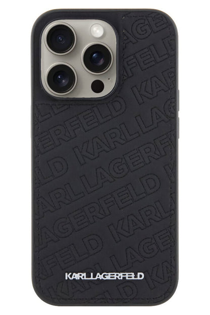 Karl Lagerfeld iPhone 15 Pro Max Uyumlu Kapitone Kılıf Siyah