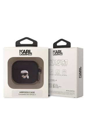 Karl Lagerfeld Karl Head Apple Airpods 3. Nesil Kılıf Siyah  Karl Lagerfeld