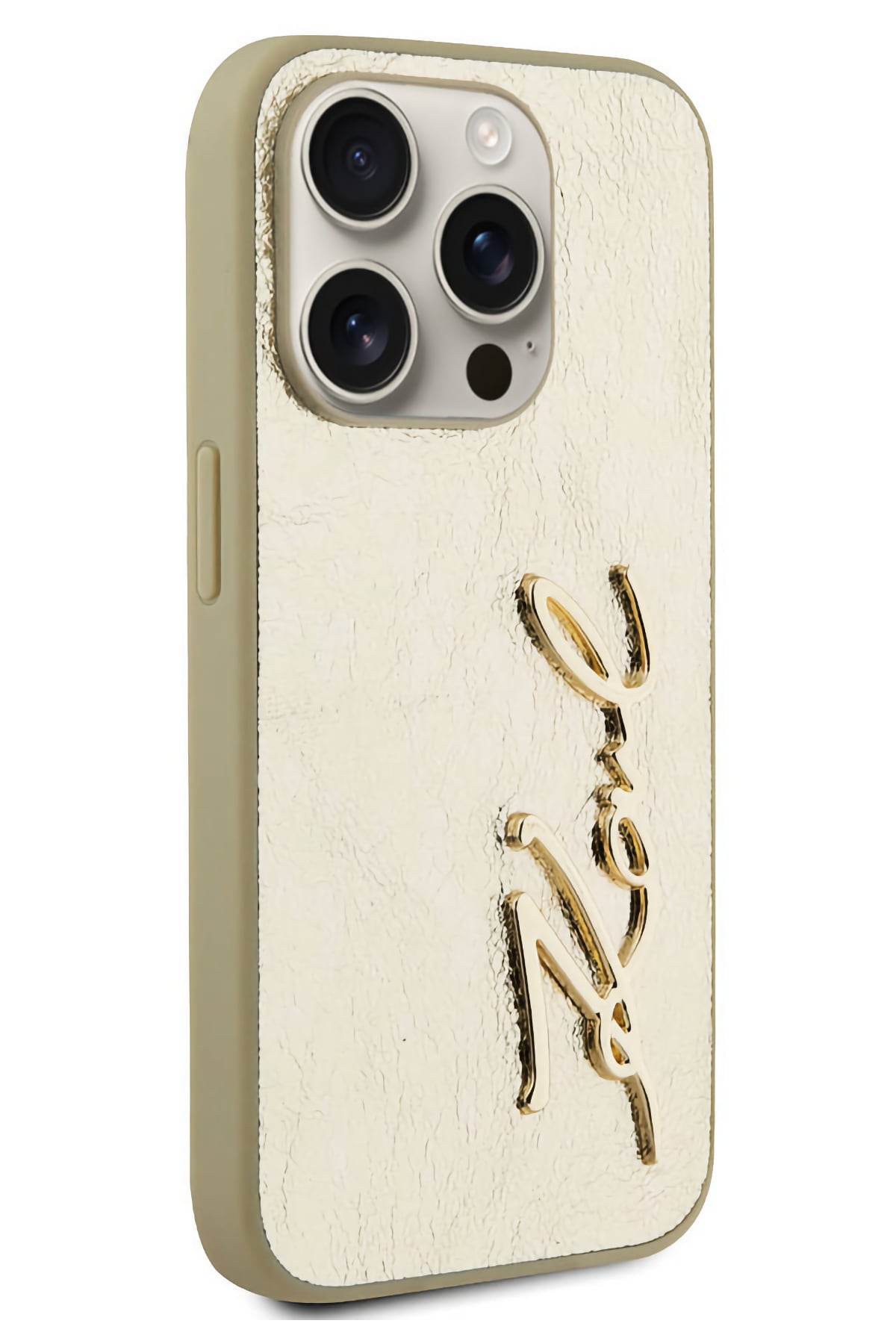 Karl Lagerfeld Rhinestones iPhone 15 Pro Kılıf Gold  Karl Lagerfeld