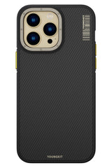Youngkit Kevlar iPhone 14 Pro Magsafe Sarı Kenarlı Kılıf