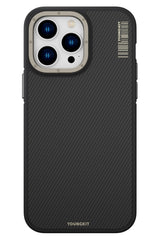 Youngkit Kevlar iPhone 14 Pro Max Magsafe Gri Kenarlı Kılıf