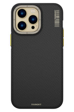 Youngkit Kevlar iPhone 15 Pro Magsafe Uyumlu Sarı Kenarlı Kılıf  Youngkit