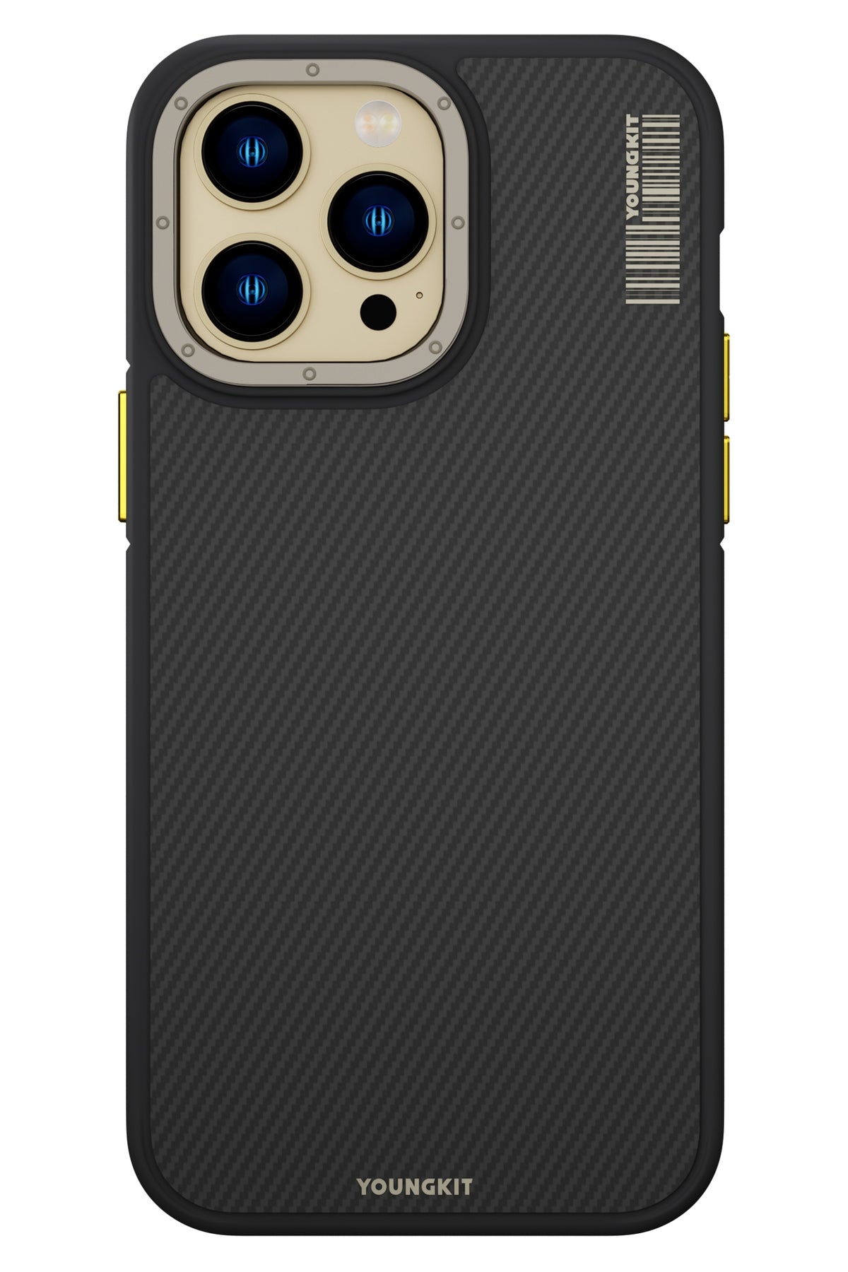Youngkit Kevlar iPhone 15 Pro Magsafe Uyumlu Sarı Kenarlı Kılıf  Youngkit