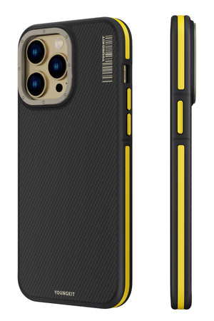 Youngkit Kevlar iPhone 15 Pro Magsafe Uyumlu Sarı Kenarlı Kılıf  Youngkit