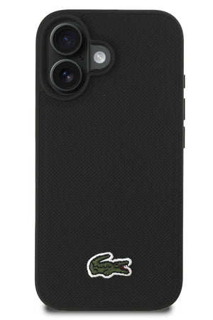 Lacoste Pike iPhone 16 Plus Magsafe Uyumlu Silikon Kılıf Siyah  Lacoste