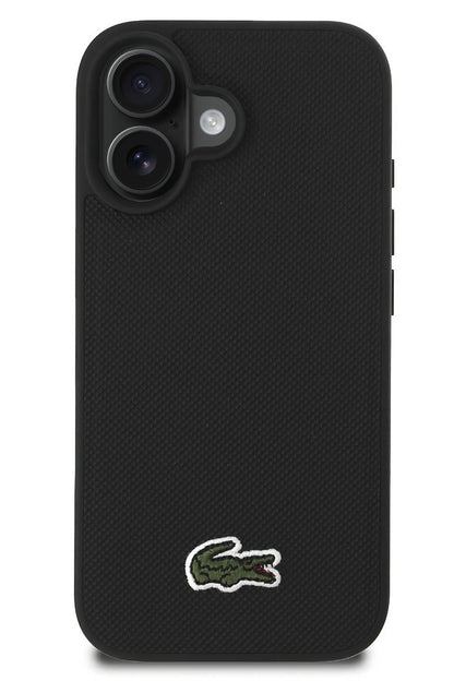 Lacoste Pike iPhone 16 Plus Magsafe Uyumlu Silikon Kılıf Siyah  Lacoste
