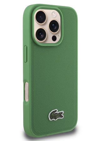 Lacoste Pike iPhone 16 Pro Max Magsafe Uyumlu Silikon Kılıf Yeşil  Lacoste