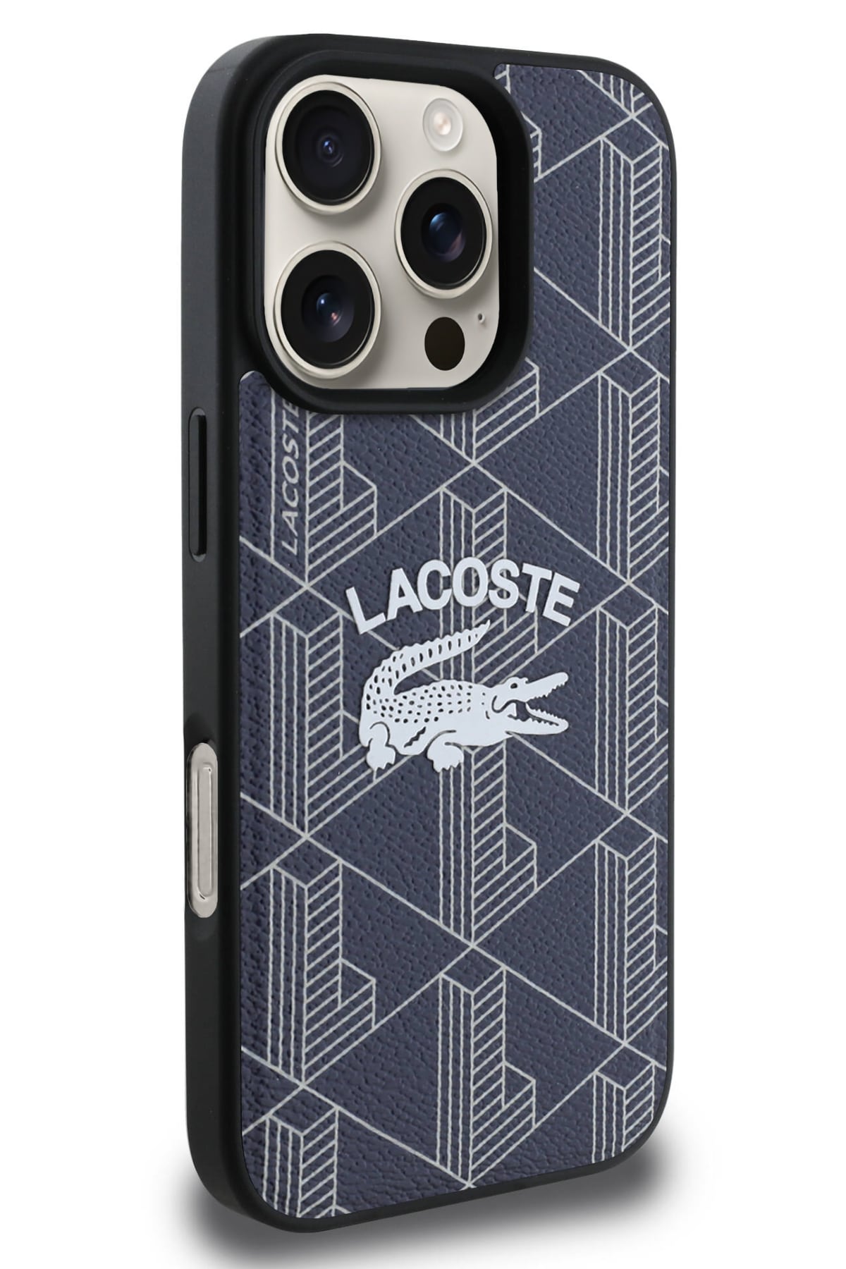 Lacoste Vintage iPhone 16 Pro Magsafe Uyumlu Kılıf Lacivert  Lacoste