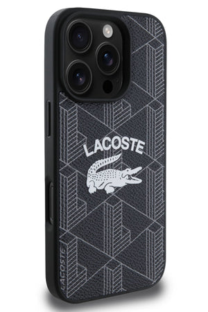 Lacoste Vintage iPhone 16 Pro Max Magsafe Uyumlu Kılıf Siyah  Lacoste