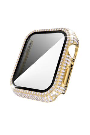 Apple Watch Uyumlu Ekran Koruyucu Full Taşlı Kasa Lemonade  bikordon