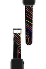 Apple Watch Uyumlu UV Baskılı Silikon Kordon Lines