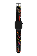 Apple Watch Uyumlu UV Baskılı Silikon Kordon Lines