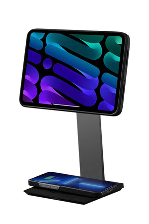 MagEZ iPad Stand - iPhone / AirPods Wireless Şarj Özellikli Siyah Pitaka