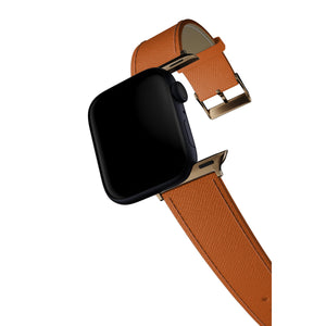 Apple Watch Uyumlu Saffiano Deri Kordon Marmalade  bikordon