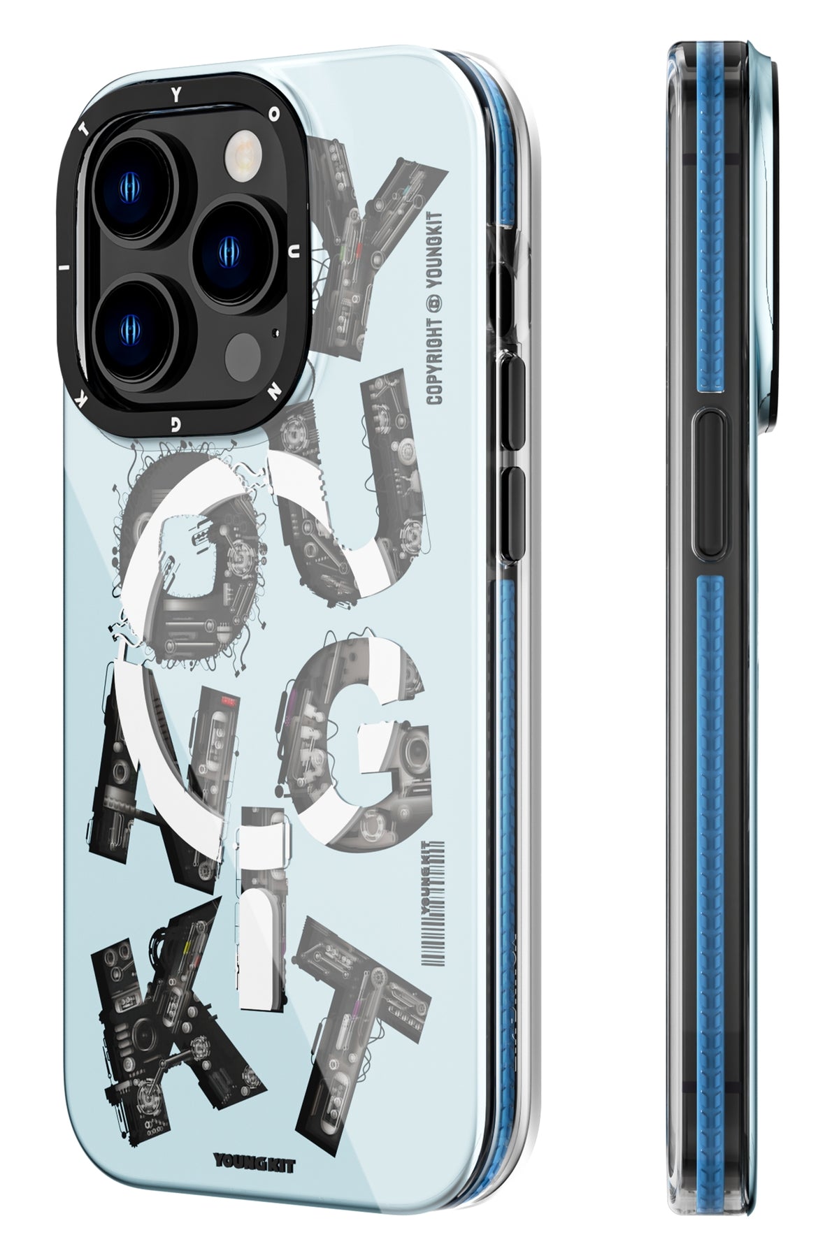 Youngkit Mechanic iPhone 14 Pro Magsafe Mavi Kılıf