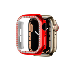 Apple Watch Uyumlu Bumper Taşlı Parlak Kasa Merlot  bikordon